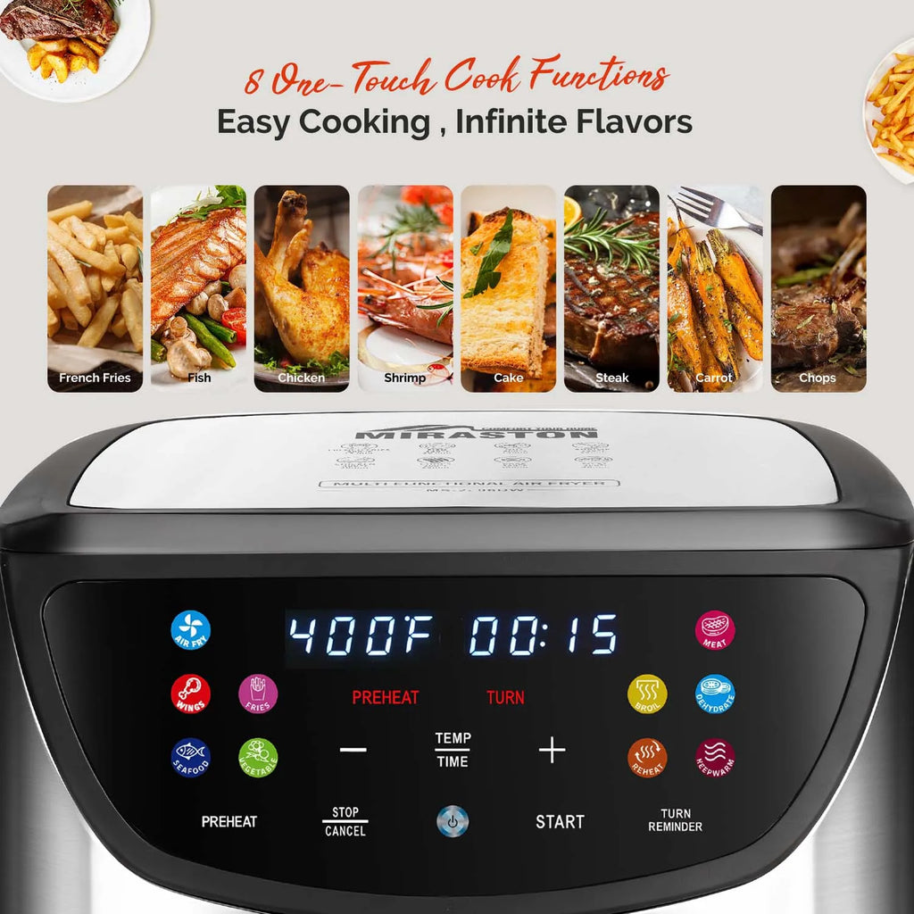8.5QT Smart Air Fryer – Viewing Window, 10-in-1 Digital Presets & Family-Size Capacity