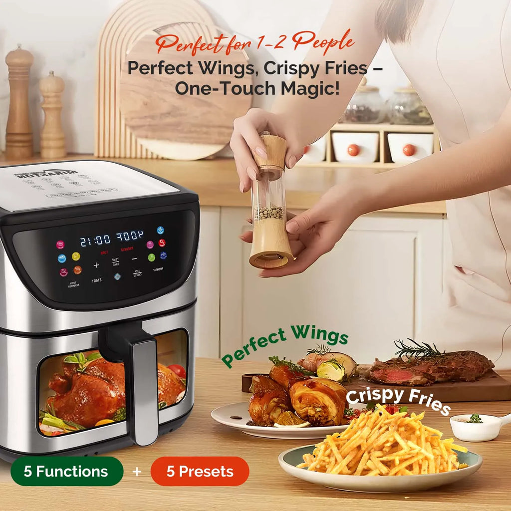 8.5QT Smart Air Fryer – Viewing Window, 10-in-1 Digital Presets & Family-Size Capacity