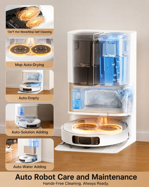 L10s Pro Ultra Heat Robot Vacuum & Mop, Self-Cleaning, 136°F Hot Water Washing, Powerful Smart Cleaning.