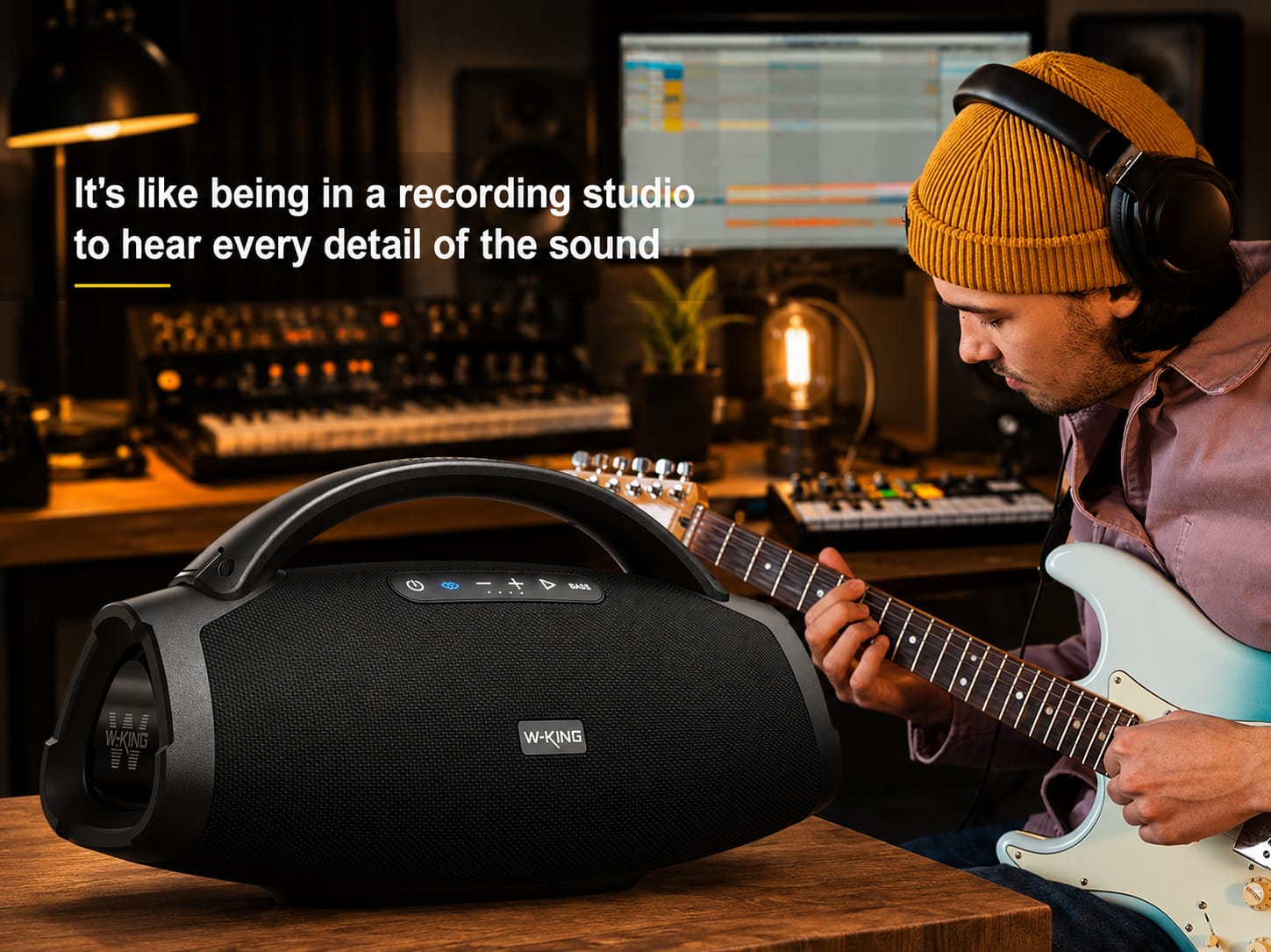W-KING X20 200W RMS Portable Bluetooth Speaker – Potente altavoz Bluetooth portátil de 200W RMS con graves profundos, sonido de alta potencia y resistencia al agua IPX7. Ideal para fiestas, exteriores y cualquier ocasión.