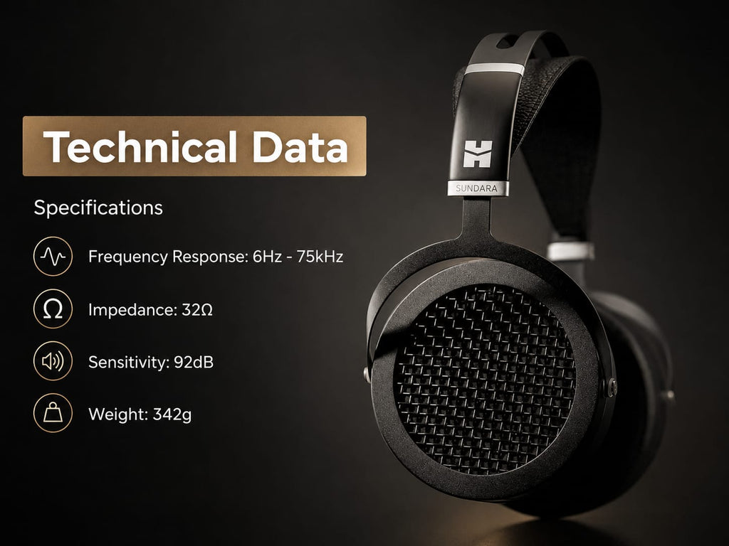 HIFIMAN SUNDARA Over-Ear Planar Magnetic Headphones – Auriculares Hi-Fi con tecnología planar magnética, diseño circumaural y elegante carcasa metálica. Ofrecen un sonido claro, potente y con gran nivel de detalle.