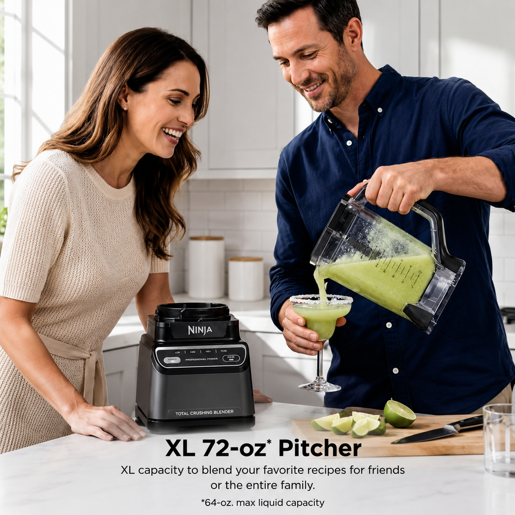 Professional 1200W blender with Auto-iQ technology and a 72oz pitcher, perfect for smoothies, grinding, and crushing ice.
