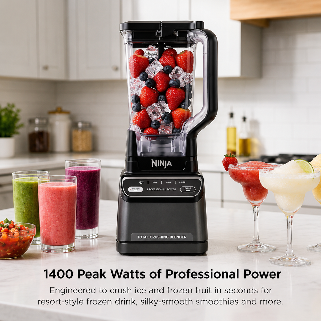 Professional 1200W blender with Auto-iQ technology and a 72oz pitcher, perfect for smoothies, grinding, and crushing ice.