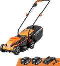 Cordless 24V Max Lawn Mower with a 13-inch cutting deck, perfect for small lawns. Includes 2×4.0Ah batteries and charger for powerful, hassle-free mowing.