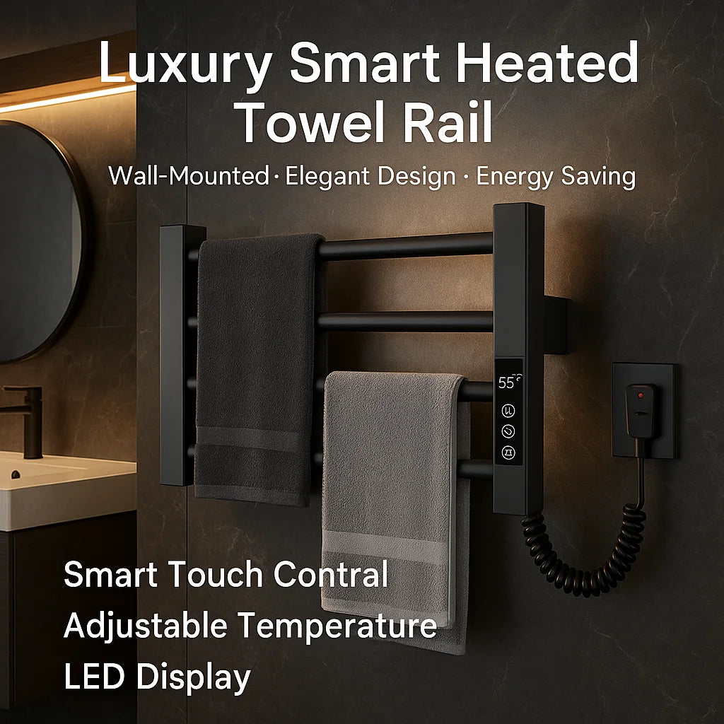 Mini Electric Towel Warmer – Heated Steel Towel Rack & Dryer for Bathroom, Spa & Home