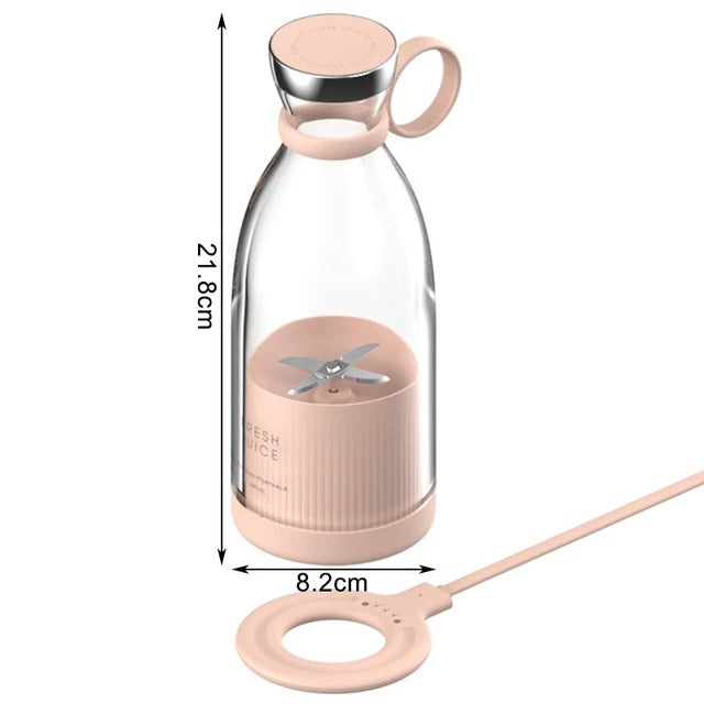 Portable Electric Juicer Blender – USB Rechargeable Mini Fruit Mixer for Smoothies, Shakes & Juice
