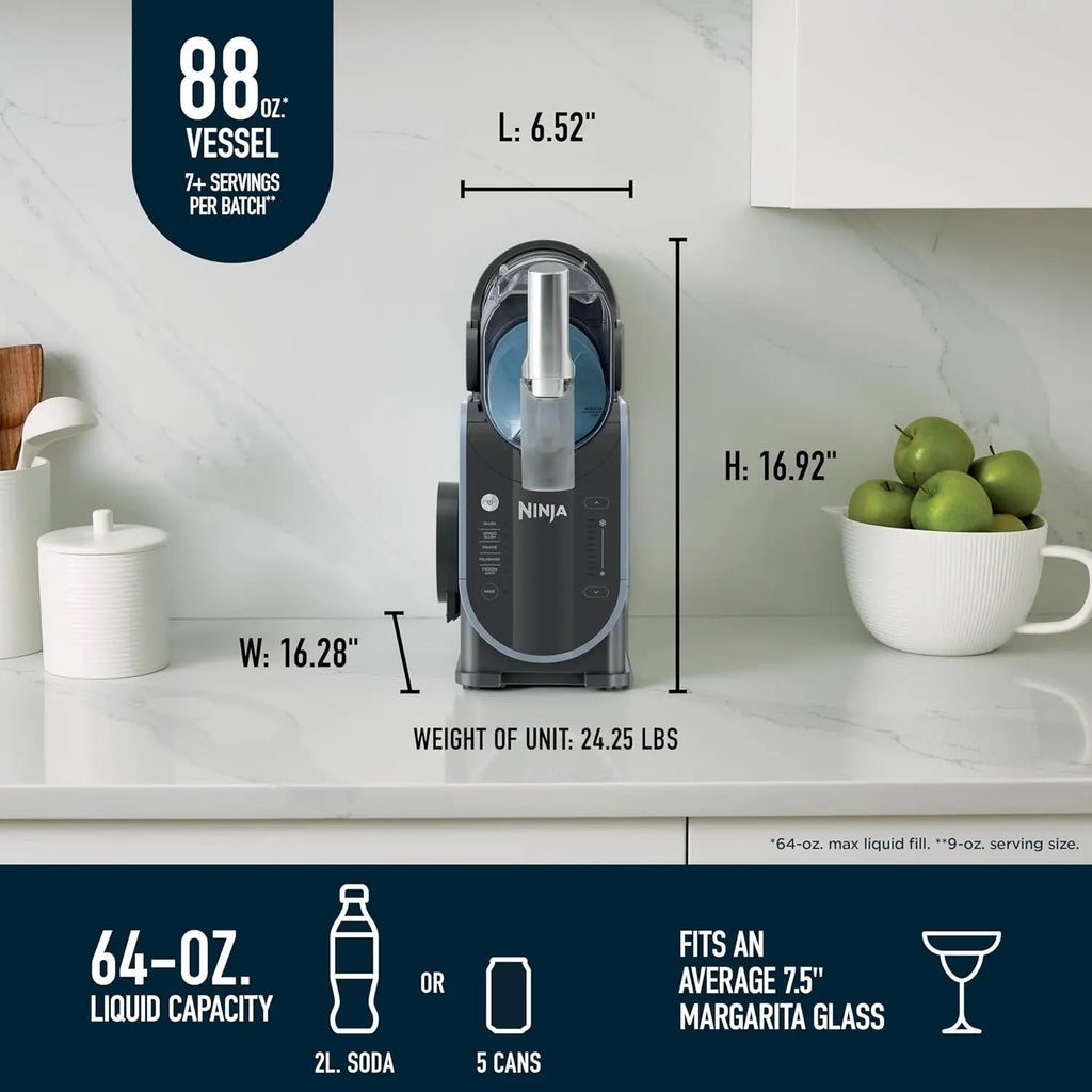 88oz frozen drink maker with RapidChill technology, 5 preset programs, and no ice needed.