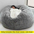 Giant Gray Bean Bag Chair Cover (No Filler) Large Pouf Sofa Tatami Lounge Seat for Living Room Relax