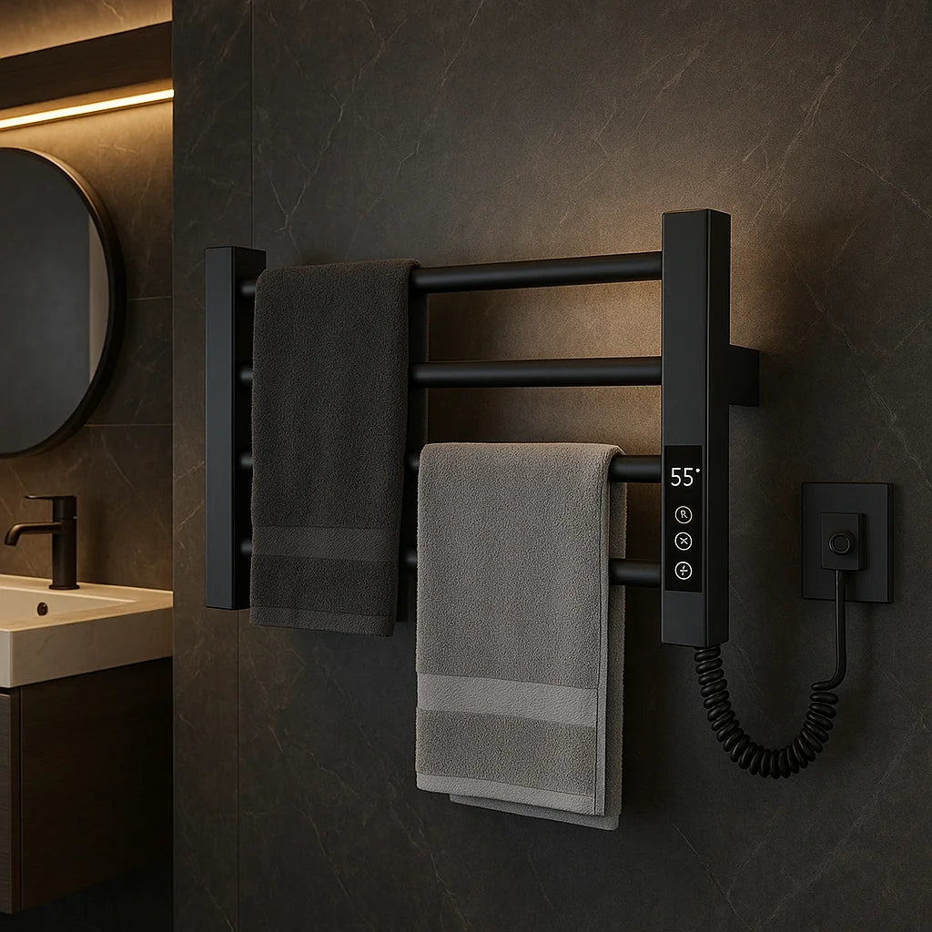 Mini Electric Towel Warmer – Heated Steel Towel Rack & Dryer for Bathroom, Spa & Home