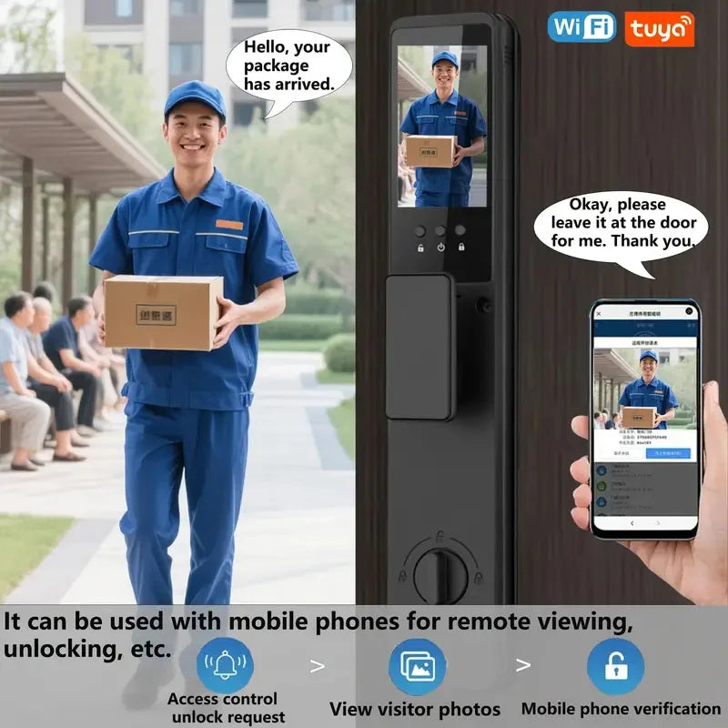 Fully Automatic 8-in-1 Smart Door Lock
Seamless keyless entry designed for everyone. Features 8 secure unlocking methods and global support with 22 languages in one sleek, modern security system.