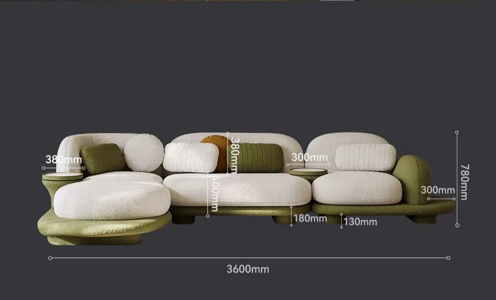 Italian Minimalist Pebble Sofa – Designer Modular Corner Sofa for Modern Living Rooms & Apartments