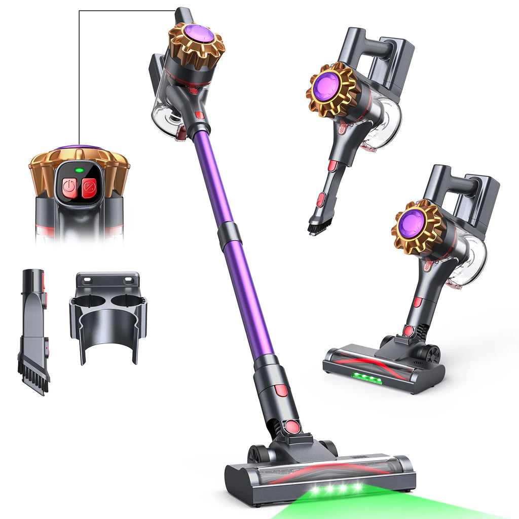 Lubluelu P7 Cordless Vacuum, 35KPA Powerful Suction, Lightweight, Anti-Tangle Brush, Perfect for Home & Pet Hair.