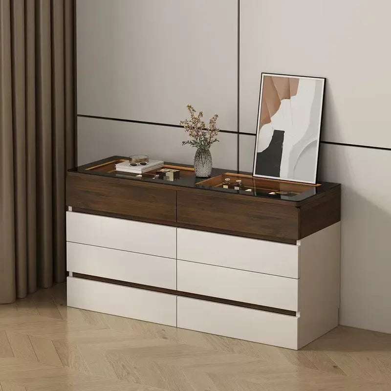 Solid Wood Dresser & Storage Cabinet – Modern Flip-Top Design