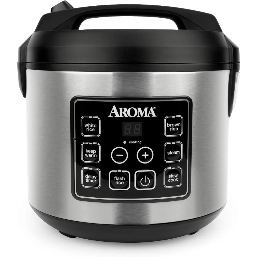20-Cup Digital Rice & Slow Cooker (Stainless Steel)
Master your meal prep. This large-capacity digital cooker flawlessly prepares massive batches of rice, steams proteins, and slow-cooks hearty meals all in one sleek stainless steel appliance.