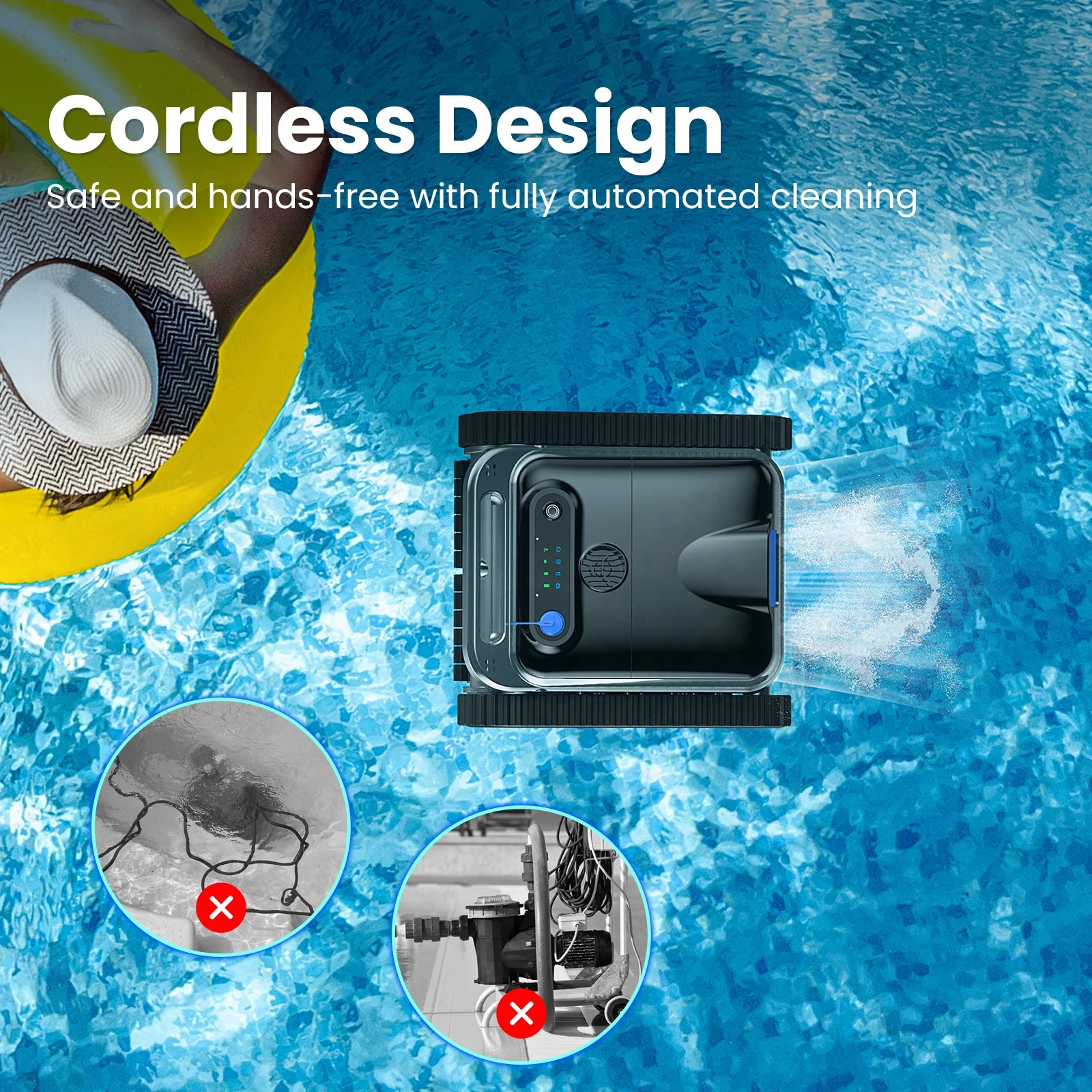 Y50 Cordless Robotic Pool Cleaner (4 Motors)