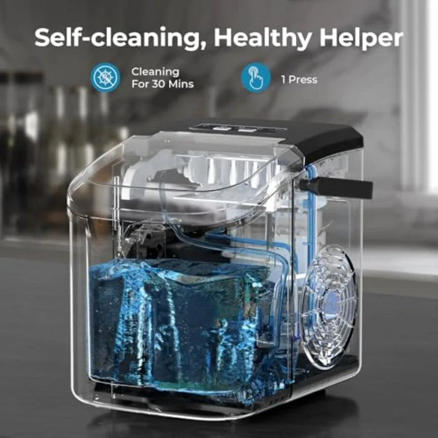 Fast-Cooling Mini Countertop Ice Maker
Fresh ice in 6 minutes. This portable, energy-efficient machine makes up to 26 lbs of ice daily in two custom sizes. Complete with a basket and scoop for effortless serving.