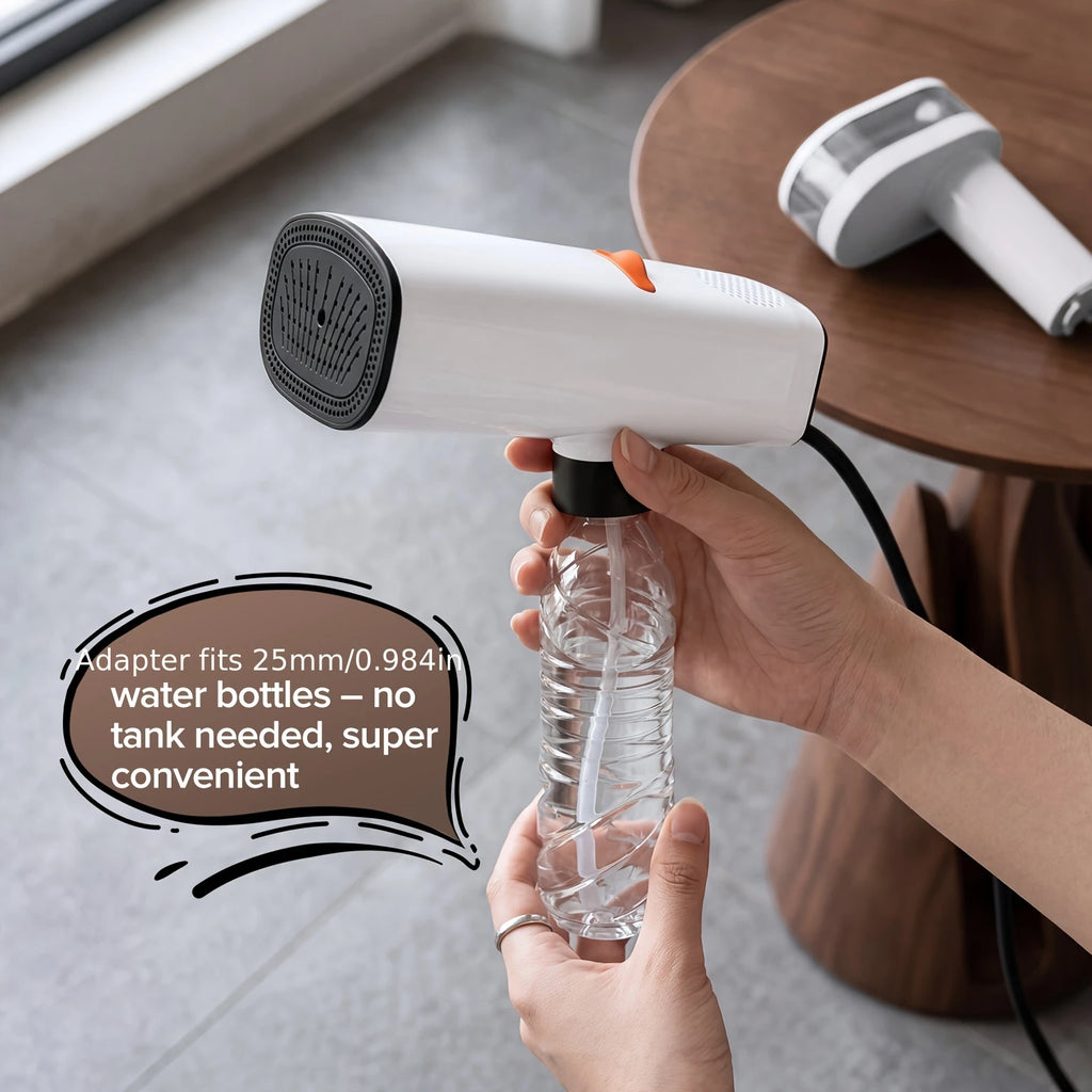 Lubluelu portable handheld garment steamer with fast-heating technology and powerful suction, designed for quick and easy wrinkle removal at home or on the go.