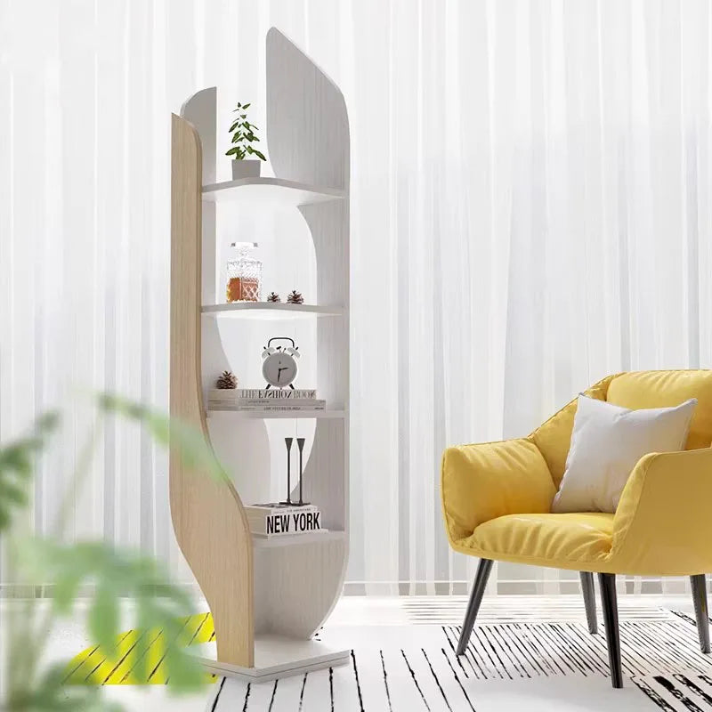 Modern Rustic Living Room Cabinet – Space-Saving Bookshelf