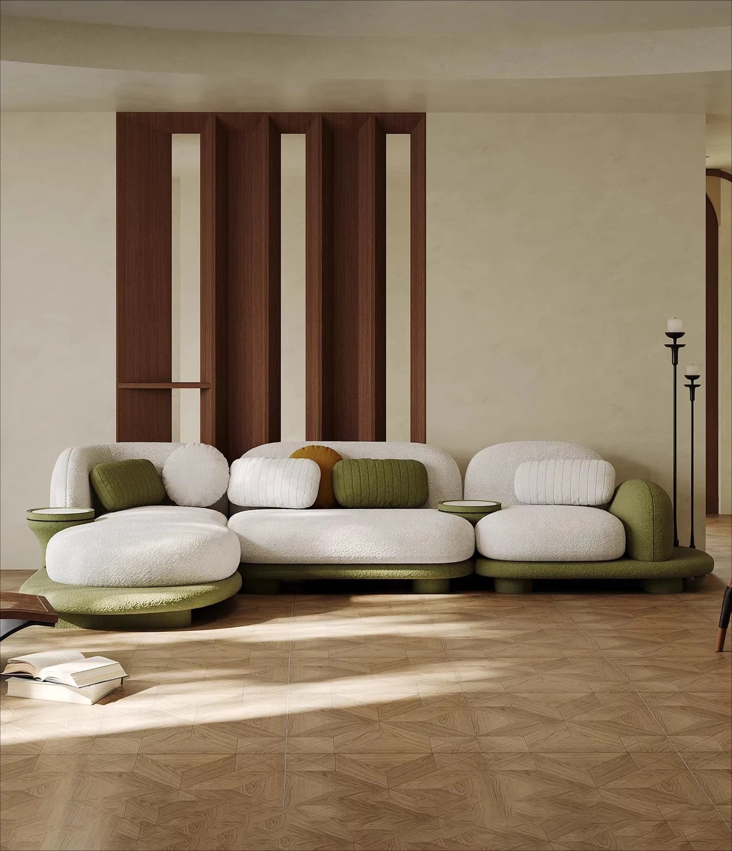 Italian Minimalist Pebble Sofa – Designer Modular Corner Sofa for Modern Living Rooms & Apartments