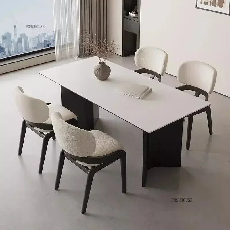Modern Solid Wood Dining Chair – Minimalist Luxury Design