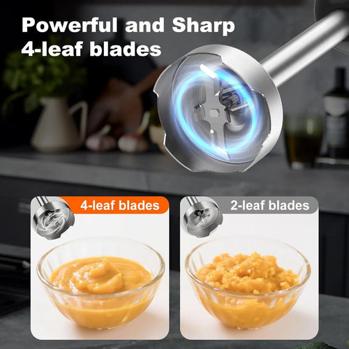1200W 5-in-1 Variable Speed Hand Blender Kit
Blend, chop, whisk, and froth with 1200W of precision power. This 20-speed immersion blender comes with a full suite of interchangeable accessories for ultimate kitchen versatility.