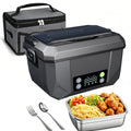 Portable 1500ML electric lunch box with USB charging and display screen, ideal for keeping food warm at home, work, or while traveling.