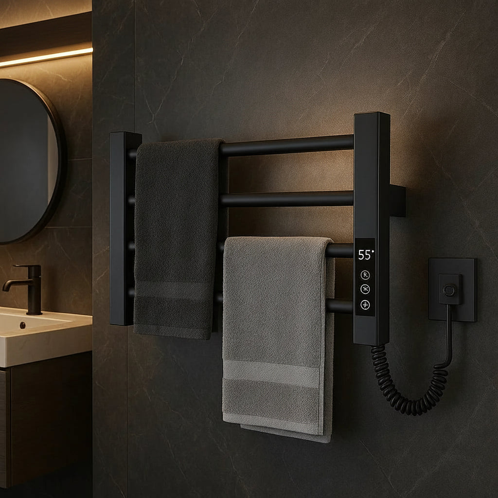 Mini Electric Towel Warmer – Heated Steel Towel Rack & Dryer for Bathroom, Spa & Home