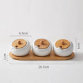 Ceramic Seasoning Jar Set with Lids & Spoons