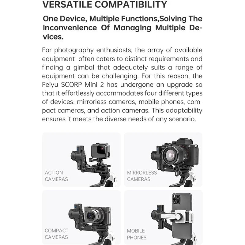 FeiyuTech SCORP Mini 2 – 3-Axis AI Tracking Gimbal Stabilizer
