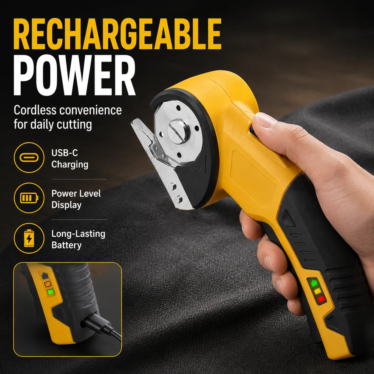 Rechargeable LED Fabric Cutter & Rotary Scissors
Say goodbye to hand fatigue. These cordless electric scissors provide precise, illuminated cuts through everything from delicate fabrics to tough leather and carpet. Your ultimate tailoring companion.