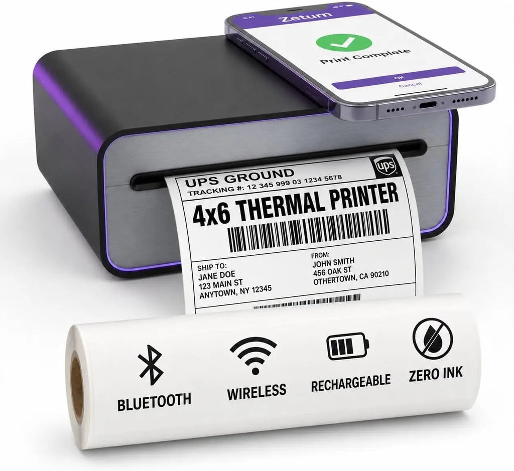4x6 Bluetooth Thermal Shipping Label Printer – Wireless