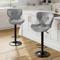 JHK Faux Leather Swivel Dining Chairs (Set of 2)