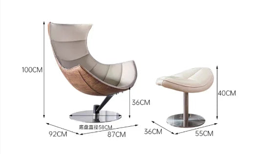 Premium Wood & Leather Lounge Chair – Modern Accent Seating for Living Room, Hotel & Outdoor Spaces