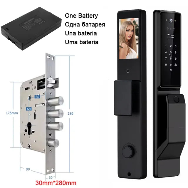 Smart Door Lock with 3D Face Recognition – Alexa Voice Control, Tuya App & Built-In Camera