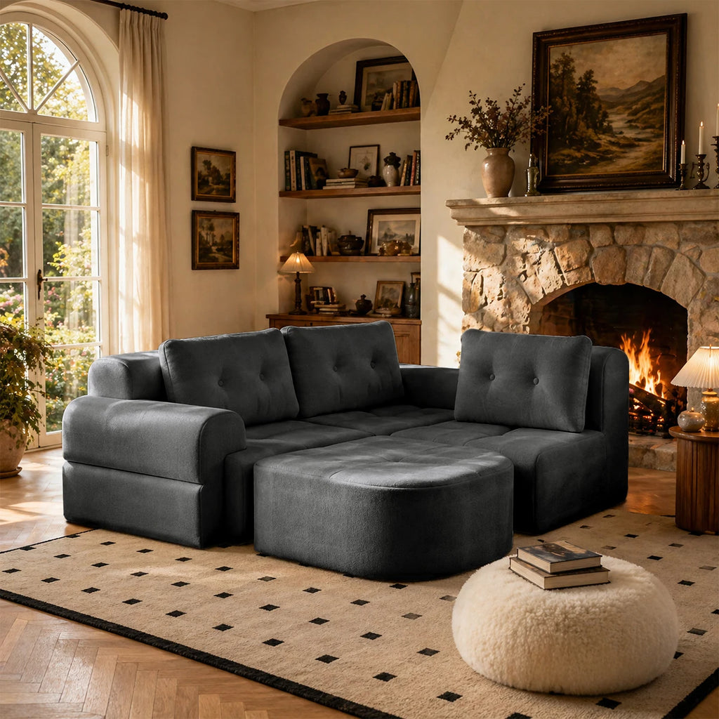112.2” Modular Sectional Sofa – L-Shaped Couch with Chaise