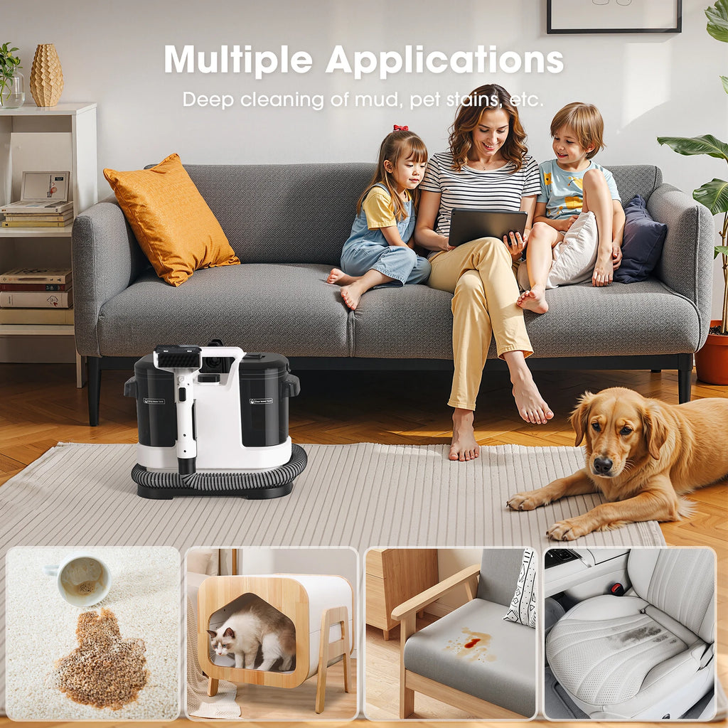 Lubluelu V6 Spot Cleaner (15000Pa): Compact Dual-Tank Pet & Auto Upholstery Vacuum.