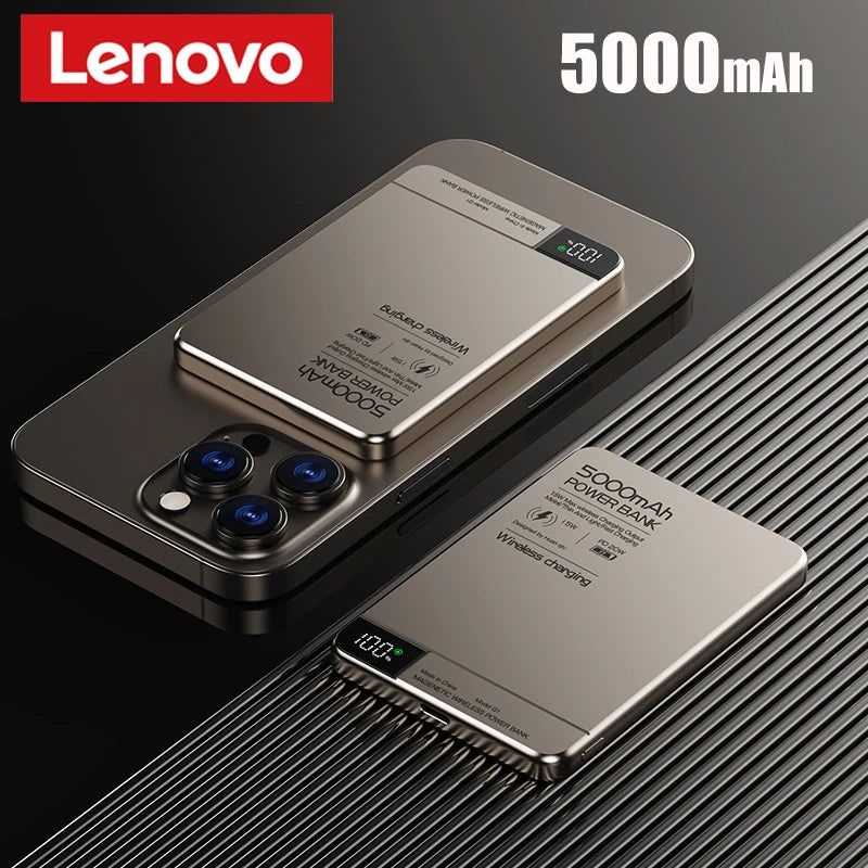 Lenovo 10000mAh Magnetic Power Bank – Ultra-Thin Fast Charging