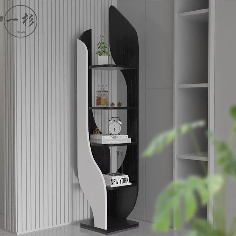 Modern Rustic Living Room Cabinet – Space-Saving Bookshelf