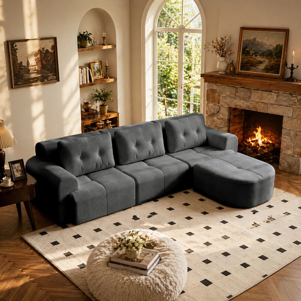 112.2” Modular Sectional Sofa – L-Shaped Couch with Chaise
