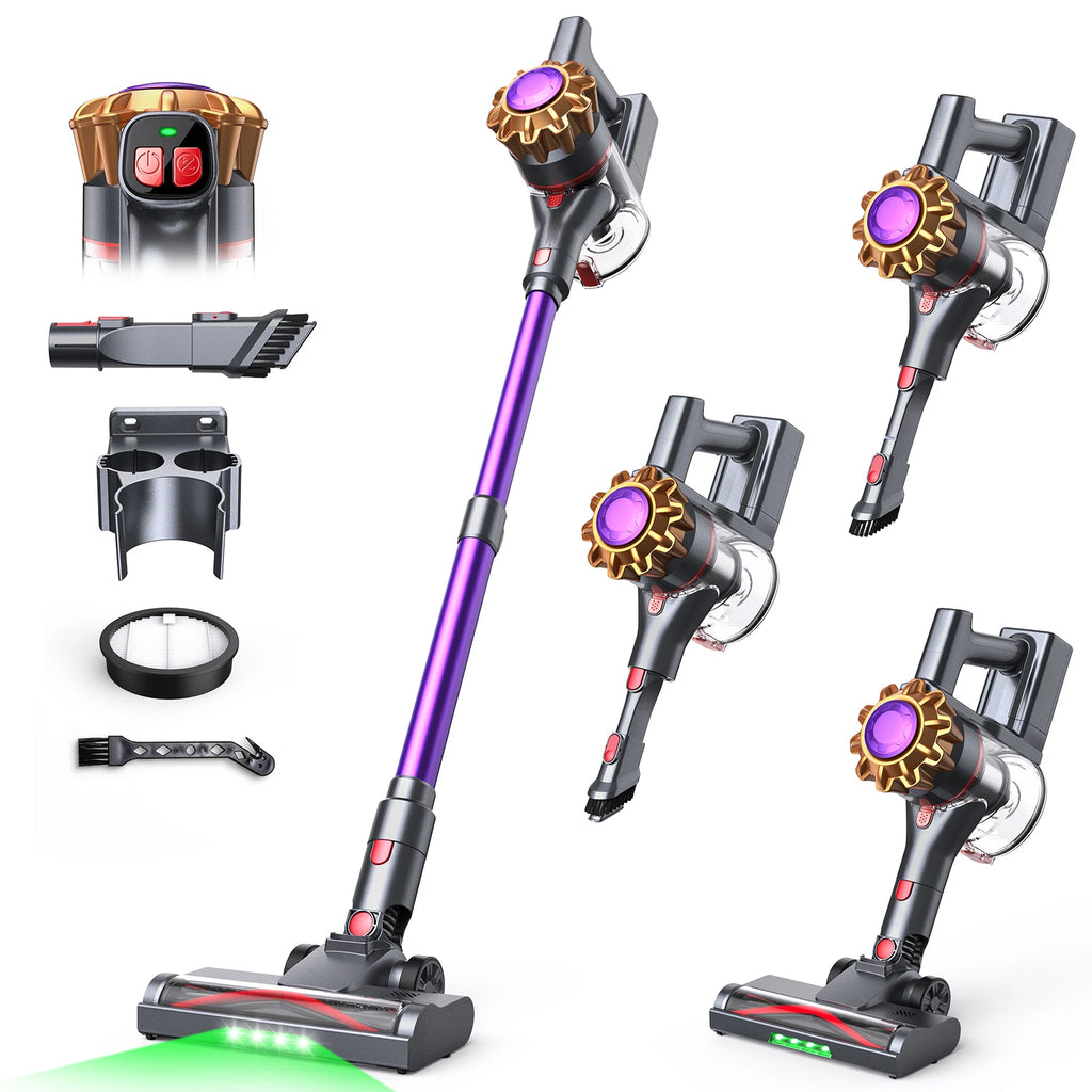 Lubluelu P7 Cordless Vacuum, 35KPA Powerful Suction, Lightweight, Anti-Tangle Brush, Perfect for Home & Pet Hair.