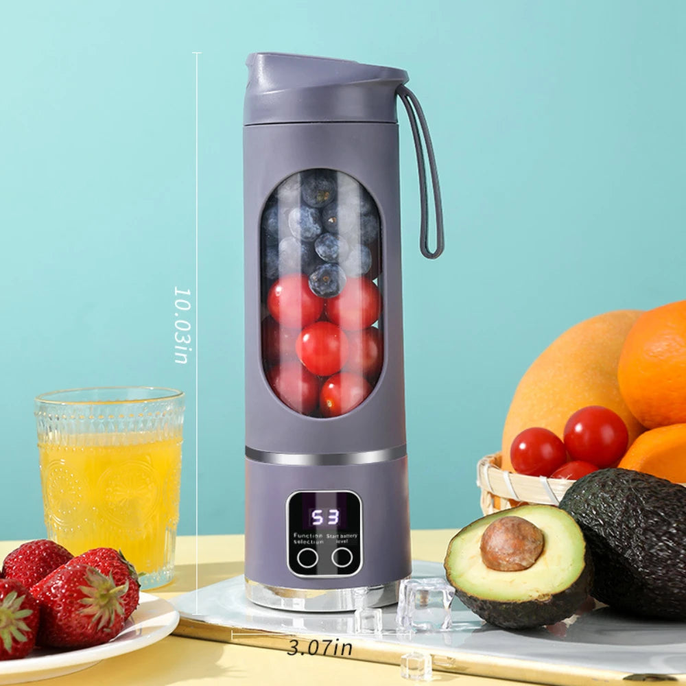 Portable Blender 450ml – 3-Speed USB Rechargeable Juicer for Smoothies & Shakes