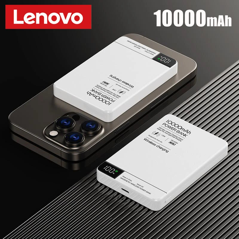 Lenovo 10000mAh Magnetic Power Bank – Ultra-Thin Fast Charging
