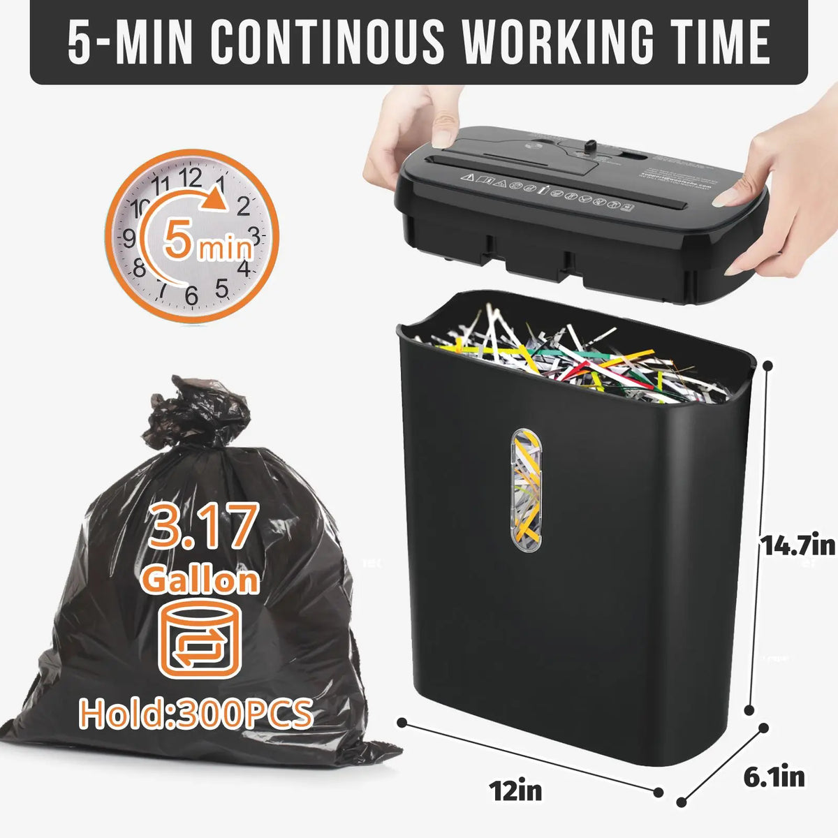 10-Sheet Home Office Paper Shredder – P-2 Security, CD & Credit Card Shredding, Jam-Proof Design