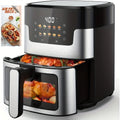 Large Capacity Air Fryer with Visual Window, Fully Automatic, Safe Anti-Scald Handle for Healthy Cooking.