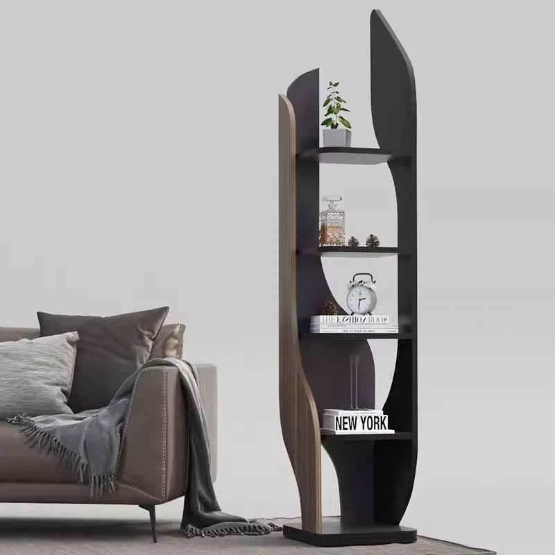 Modern Rustic Living Room Cabinet – Space-Saving Bookshelf