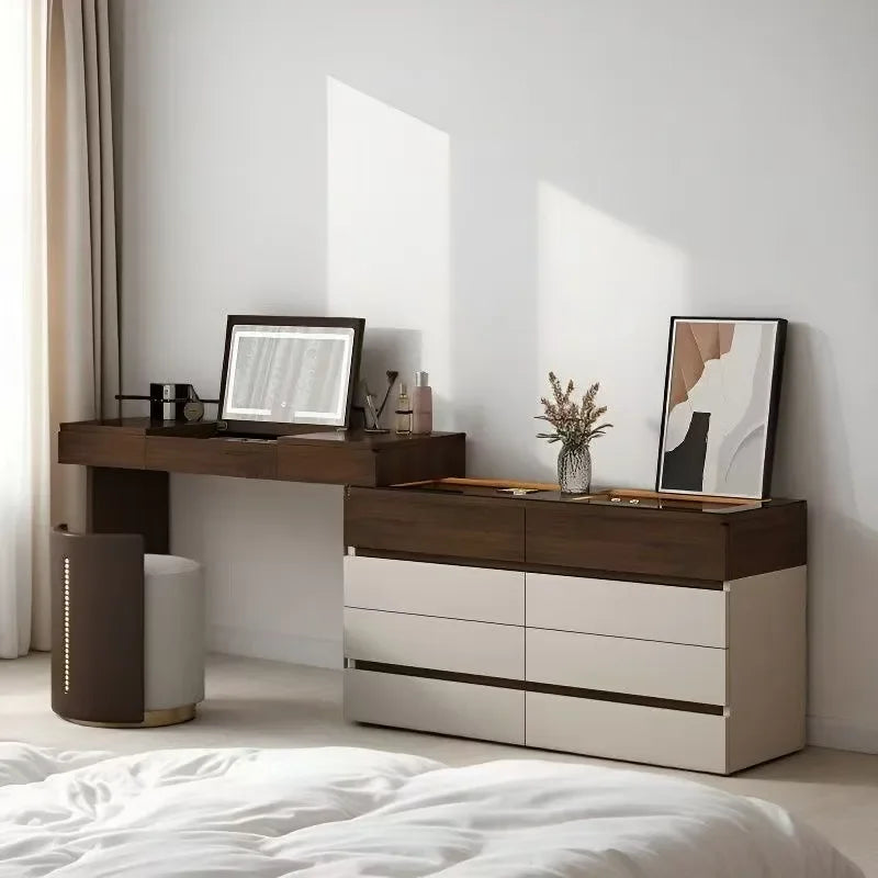 Solid Wood Dresser & Storage Cabinet – Modern Flip-Top Design