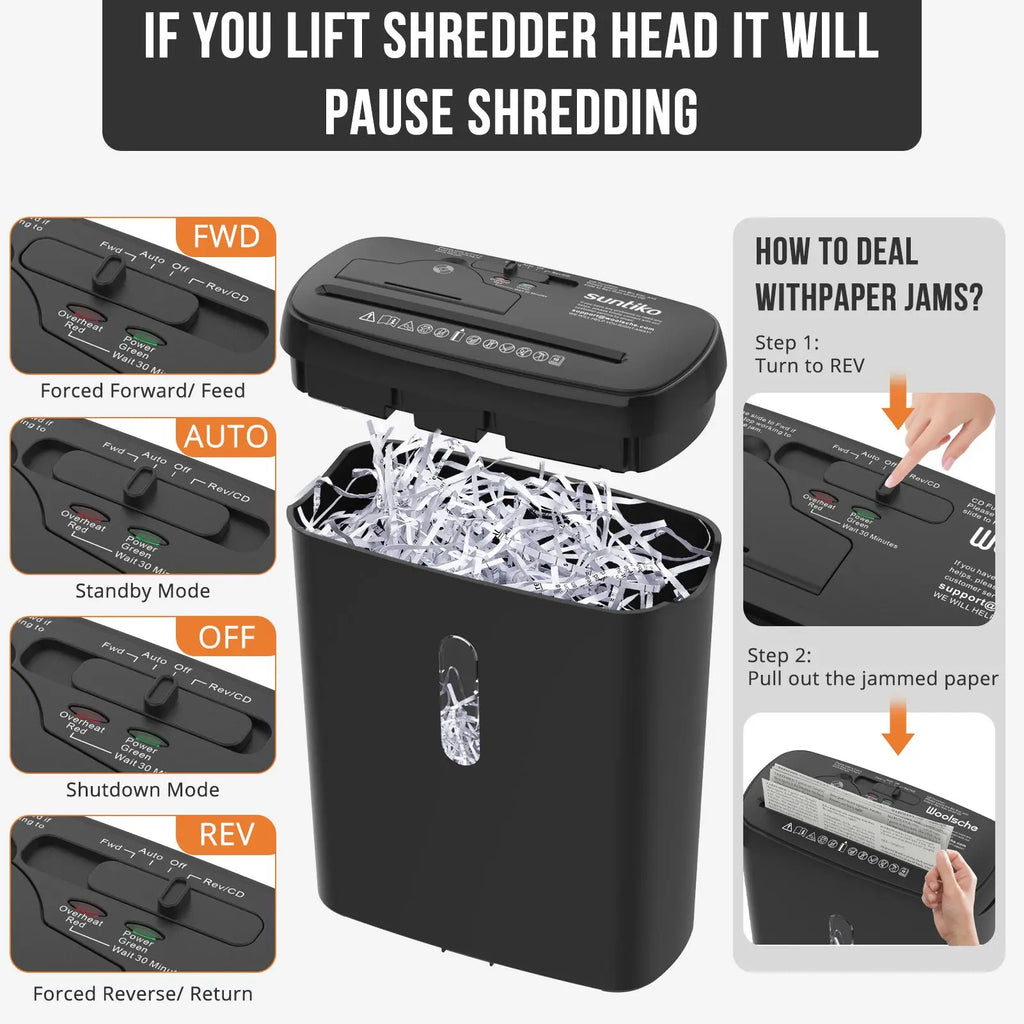 10-Sheet Home Office Paper Shredder – P-2 Security, CD & Credit Card Shredding, Jam-Proof Design