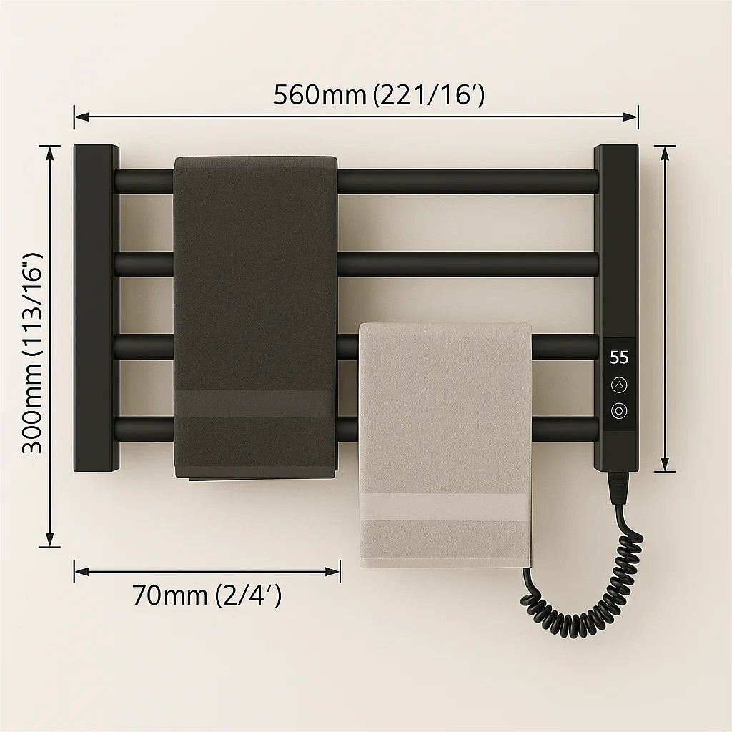 Mini Electric Towel Warmer – Heated Steel Towel Rack & Dryer for Bathroom, Spa & Home
