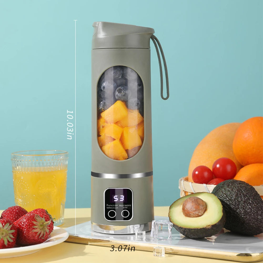 Portable Blender 450ml – 3-Speed USB Rechargeable Juicer for Smoothies & Shakes