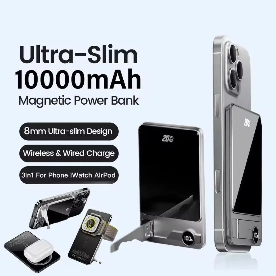 Ultra-Thin Magnetic Power Bank – Wireless Fast Charging